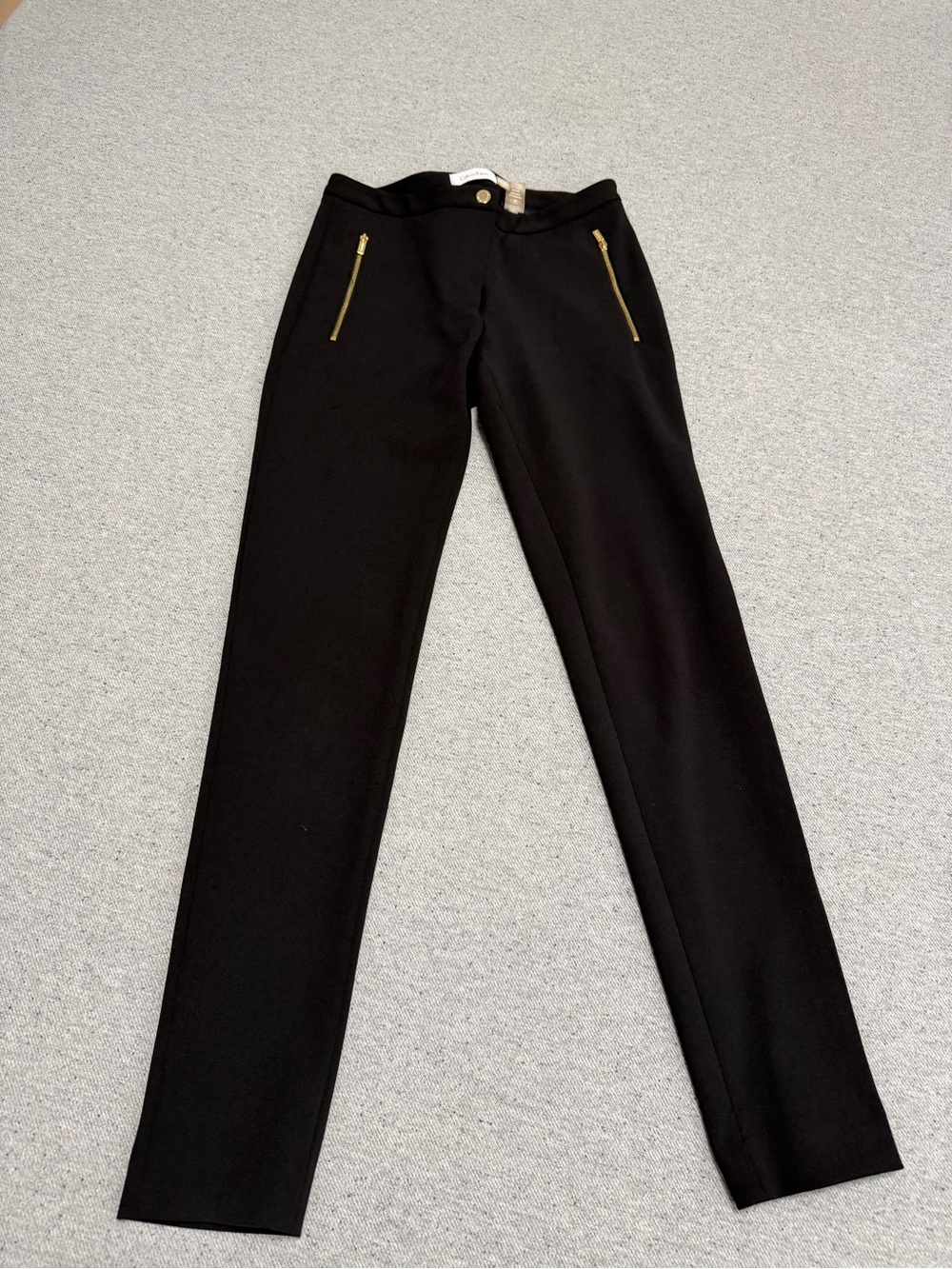 Calvin Klein Black Dress Pants with Gold Zip Accents